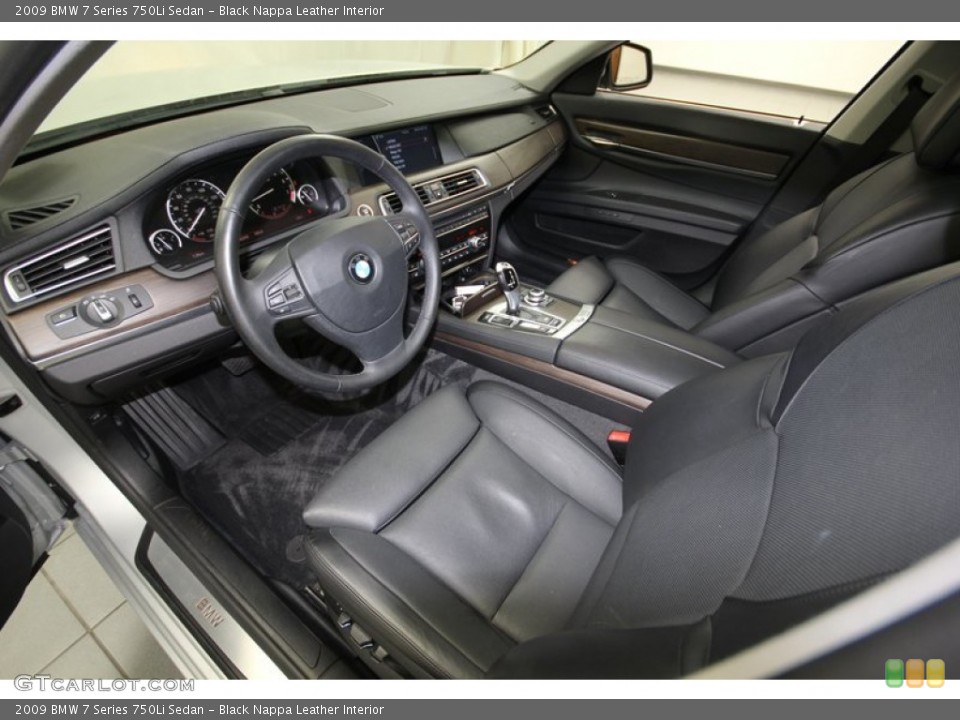 Black Nappa Leather 2009 BMW 7 Series Interiors