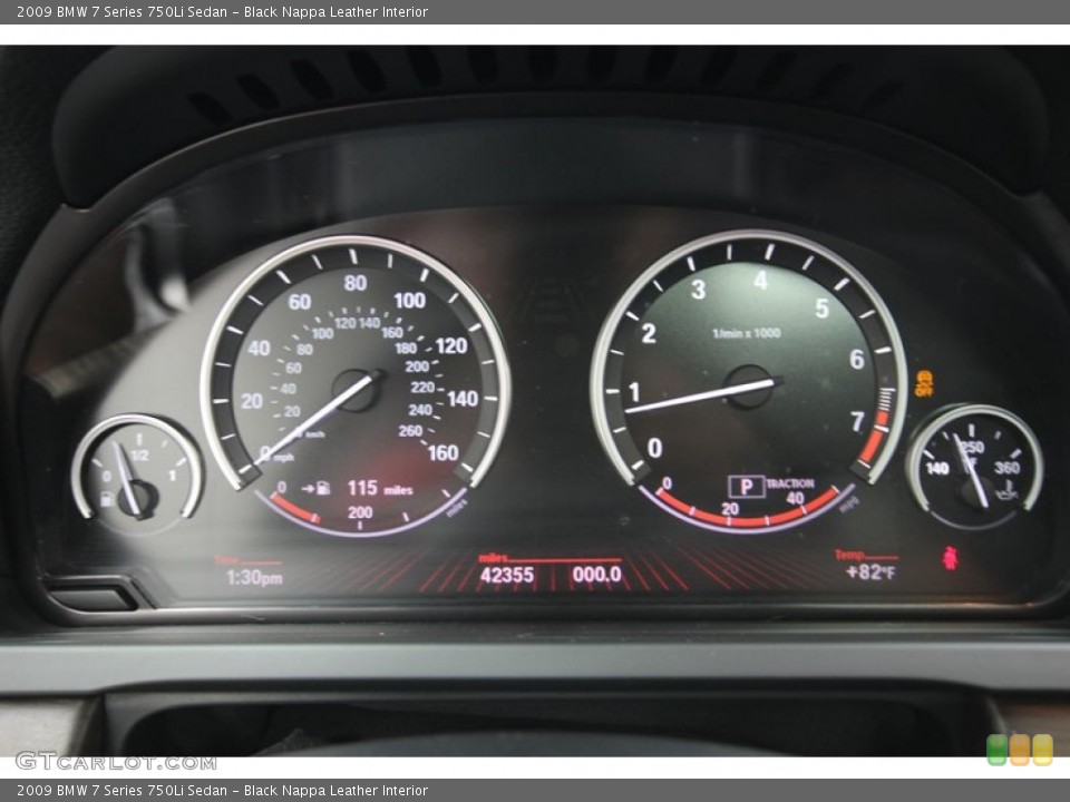 Black Nappa Leather Interior Gauges for the 2009 BMW 7 Series 750Li Sedan #82579240