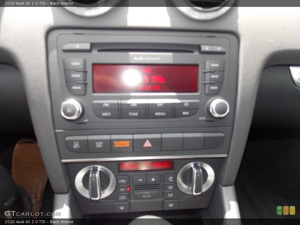 Black Interior Controls for the 2010 Audi A3 2.0 TDI #82586809