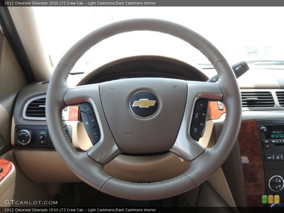 Light Cashmere/Dark Cashmere Interior Steering Wheel for the 2012 Chevrolet Silverado 1500 LTZ Crew Cab #82595778