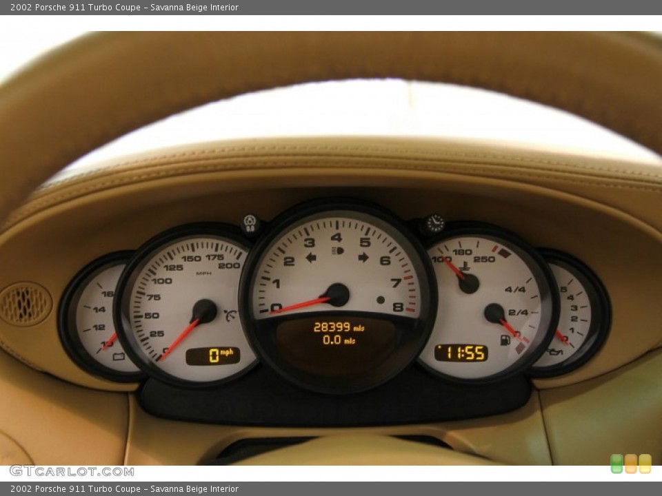 Savanna Beige Interior Gauges for the 2002 Porsche 911 Turbo Coupe #82598580
