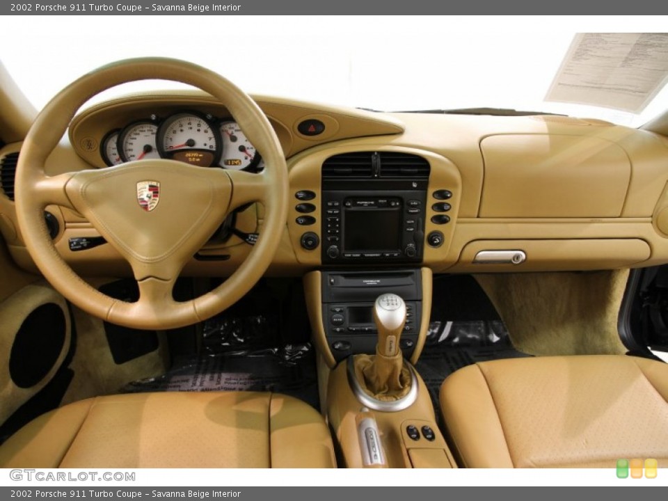 Savanna Beige Interior Dashboard for the 2002 Porsche 911 Turbo Coupe #82598989