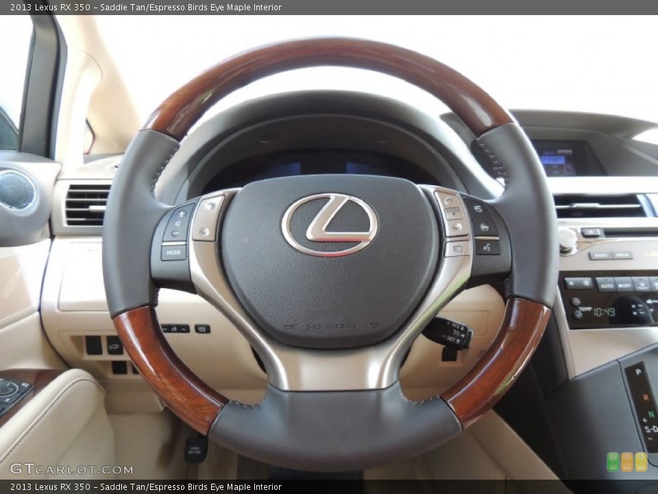 Saddle Tan/Espresso Birds Eye Maple Interior Steering Wheel for the 2013 Lexus RX 350 #82599619