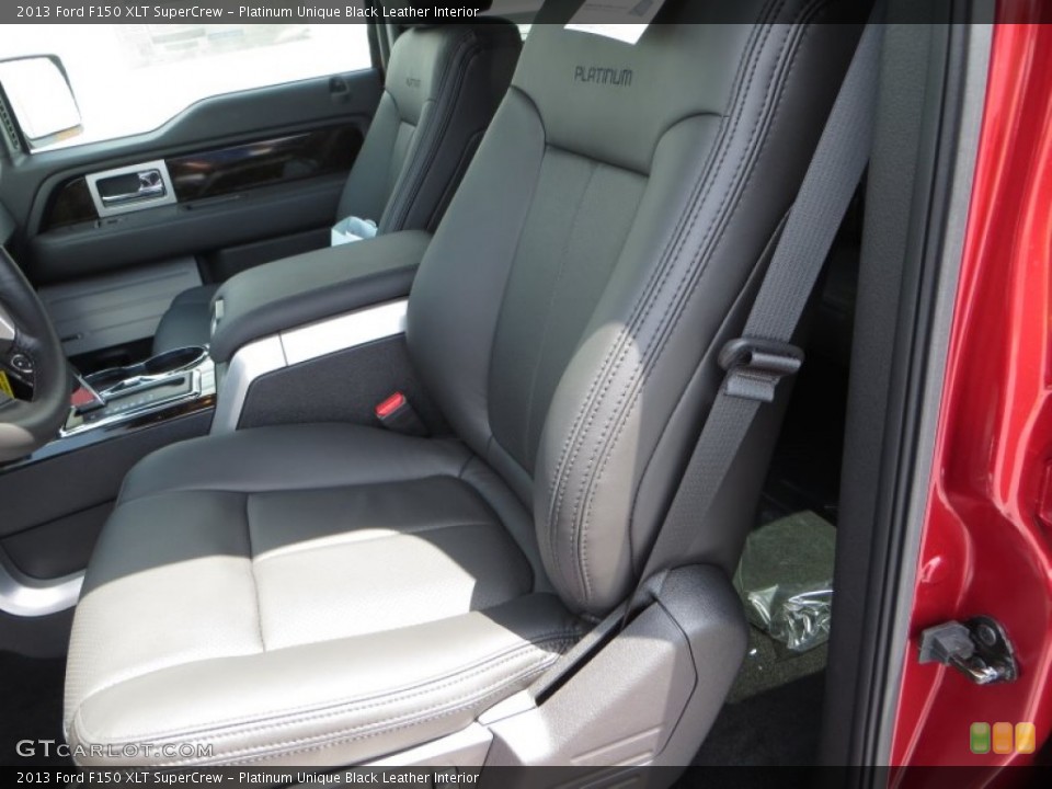 Platinum Unique Black Leather Interior Front Seat for the 2013 Ford F150 XLT SuperCrew #82612639