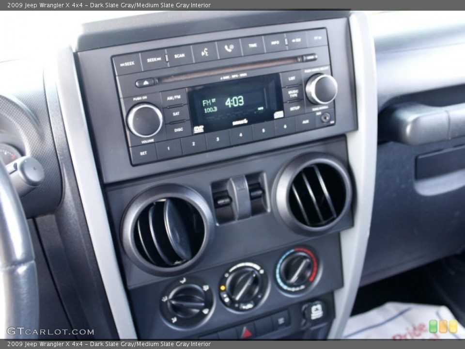 Dark Slate Gray/Medium Slate Gray Interior Controls for the 2009 Jeep Wrangler X 4x4 #82622864
