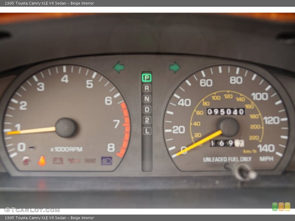 Beige Interior Gauges for the 1995 Toyota Camry XLE V6 Sedan #82634265