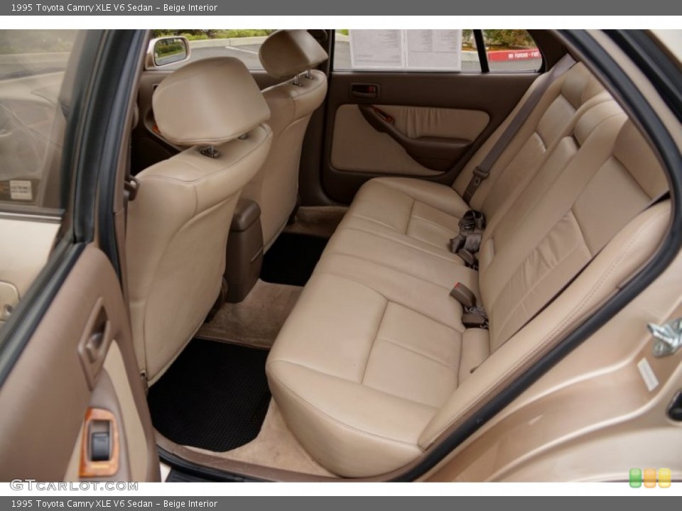Beige Interior Rear Seat for the 1995 Toyota Camry XLE V6 Sedan #82634342