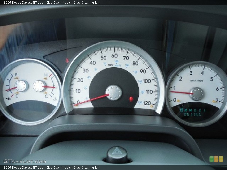 Medium Slate Gray Interior Gauges for the 2006 Dodge Dakota SLT Sport Club Cab #82634636