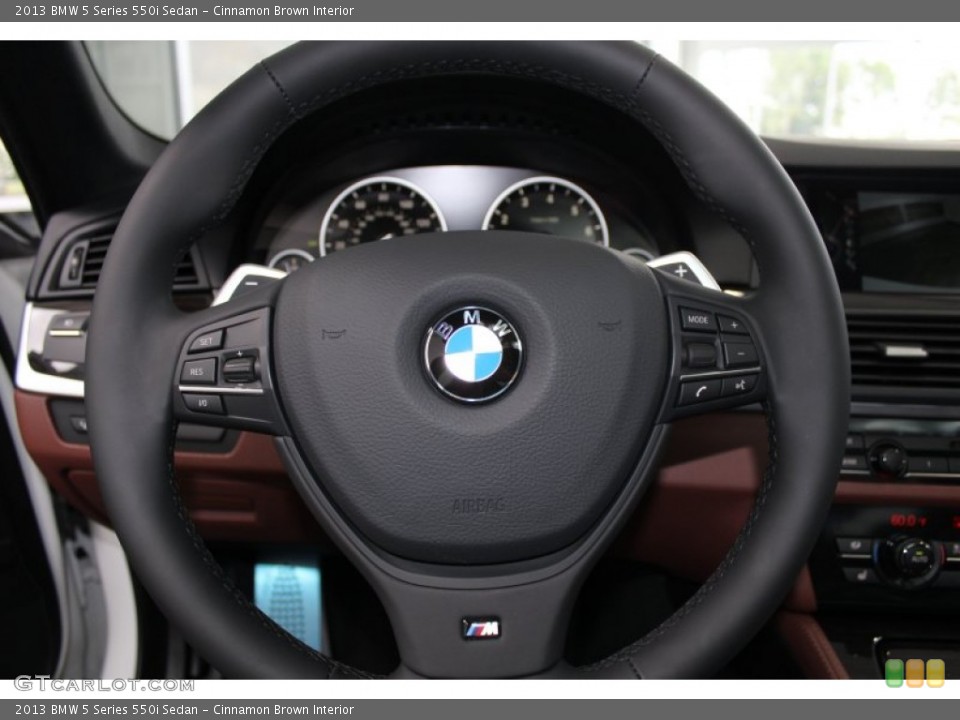 Cinnamon Brown Interior Steering Wheel for the 2013 BMW 5 Series 550i Sedan #82651654