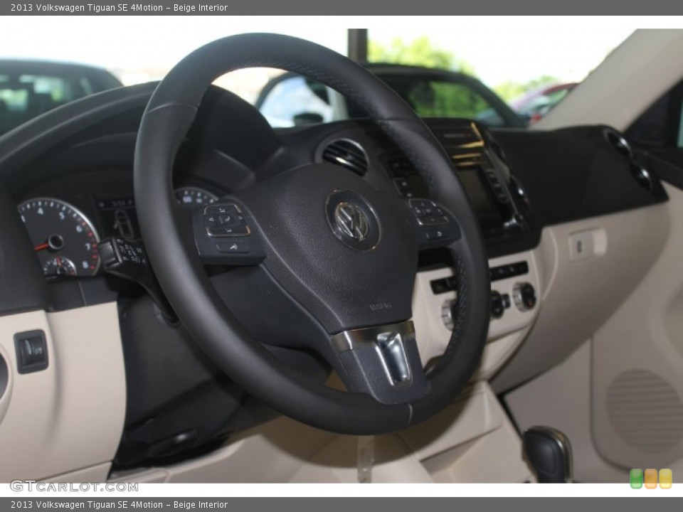 Beige Interior Steering Wheel for the 2013 Volkswagen Tiguan SE 4Motion #82656181