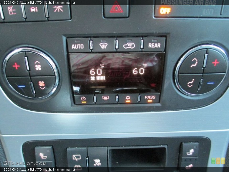 Light Titanium Interior Controls for the 2009 GMC Acadia SLE AWD #82659106