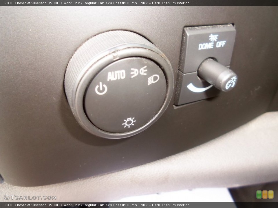 Dark Titanium Interior Controls for the 2010 Chevrolet Silverado 3500HD Work Truck Regular Cab 4x4 Chassis Dump Truck #82660893