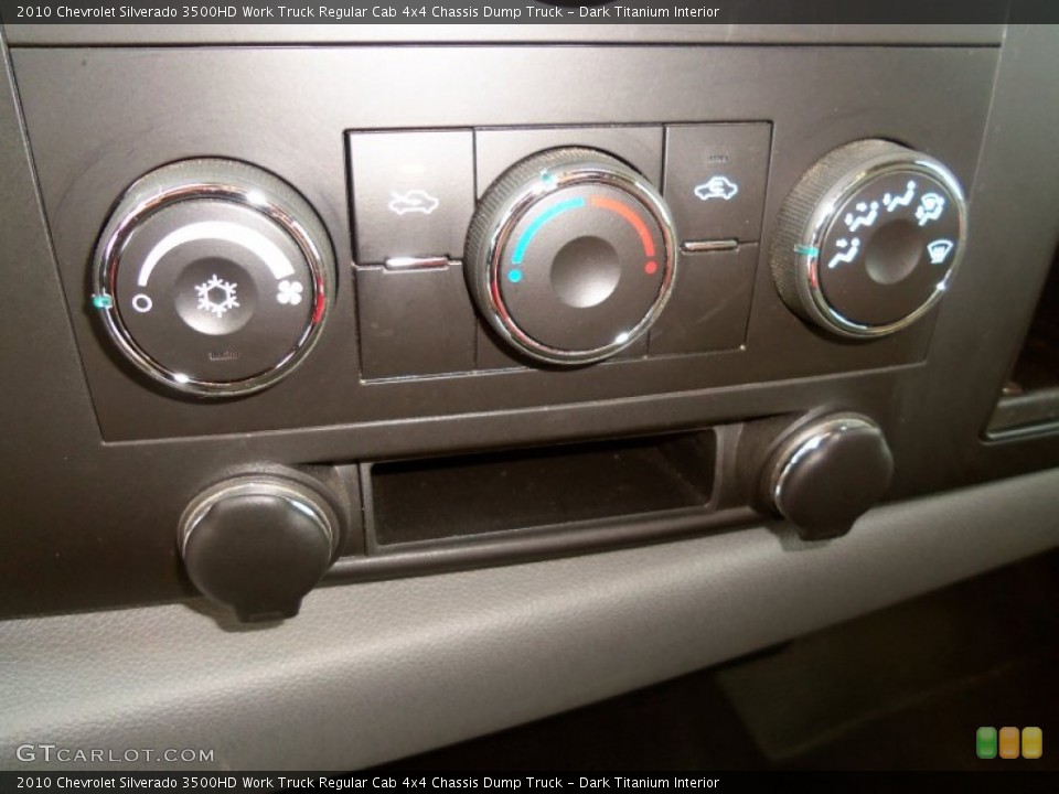 Dark Titanium Interior Controls for the 2010 Chevrolet Silverado 3500HD Work Truck Regular Cab 4x4 Chassis Dump Truck #82661077