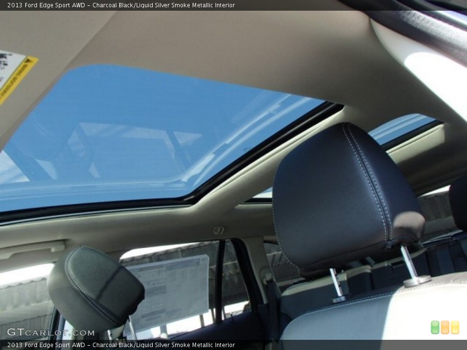 Charcoal Black/Liquid Silver Smoke Metallic Interior Sunroof for the 2013 Ford Edge Sport AWD #82661708