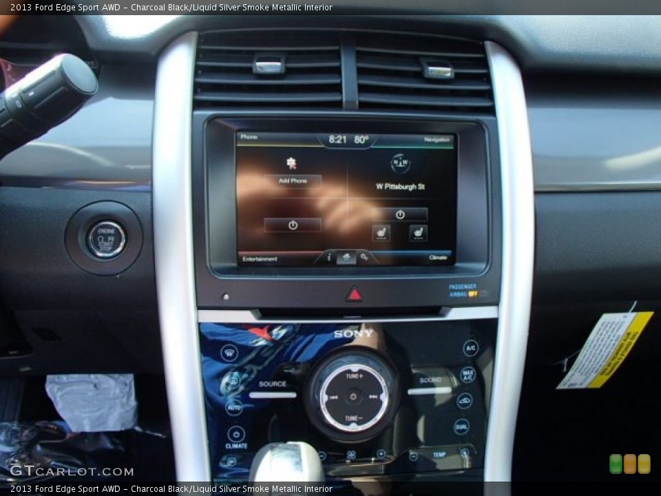 Charcoal Black/Liquid Silver Smoke Metallic Interior Controls for the 2013 Ford Edge Sport AWD #82661722