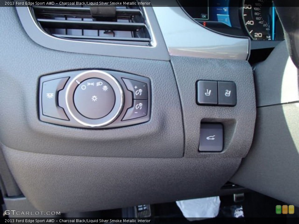 Charcoal Black/Liquid Silver Smoke Metallic Interior Controls for the 2013 Ford Edge Sport AWD #82661821
