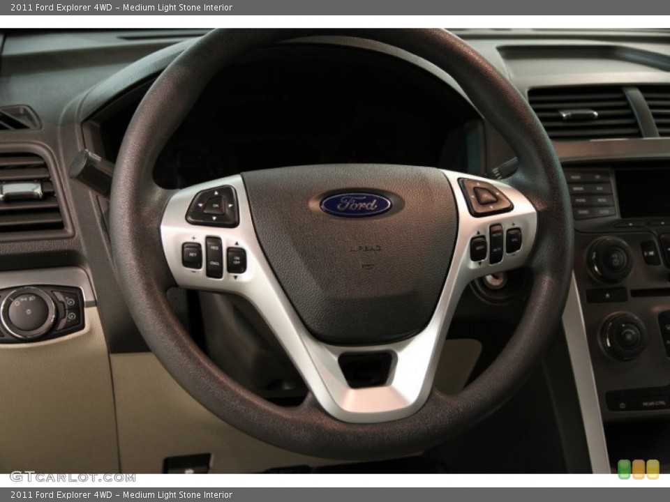 Medium Light Stone Interior Steering Wheel for the 2011 Ford Explorer 4WD #82666998