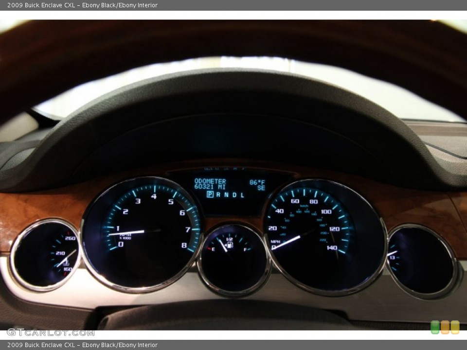 Ebony Black/Ebony Interior Gauges for the 2009 Buick Enclave CXL #82674884