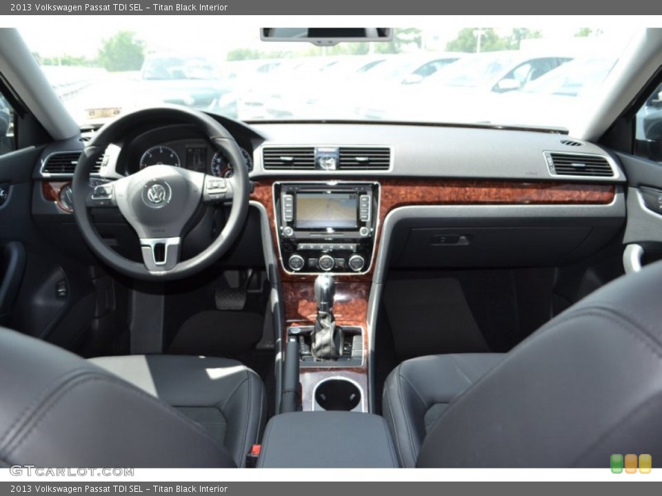 Titan Black Interior Dashboard for the 2013 Volkswagen Passat TDI SEL #82679019