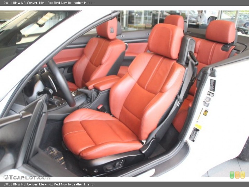 Fox Red Novillo Leather Interior Front Seat for the 2011 BMW M3 Convertible #82684189