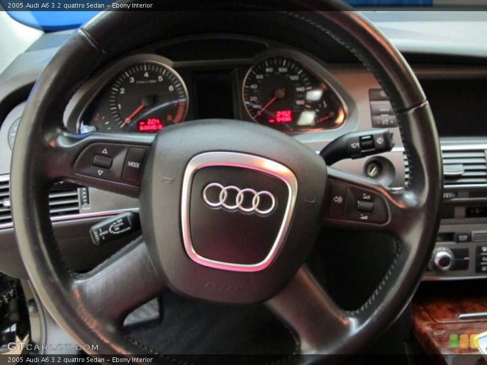 Ebony Interior Steering Wheel for the 2005 Audi A6 3.2 quattro Sedan #82695892