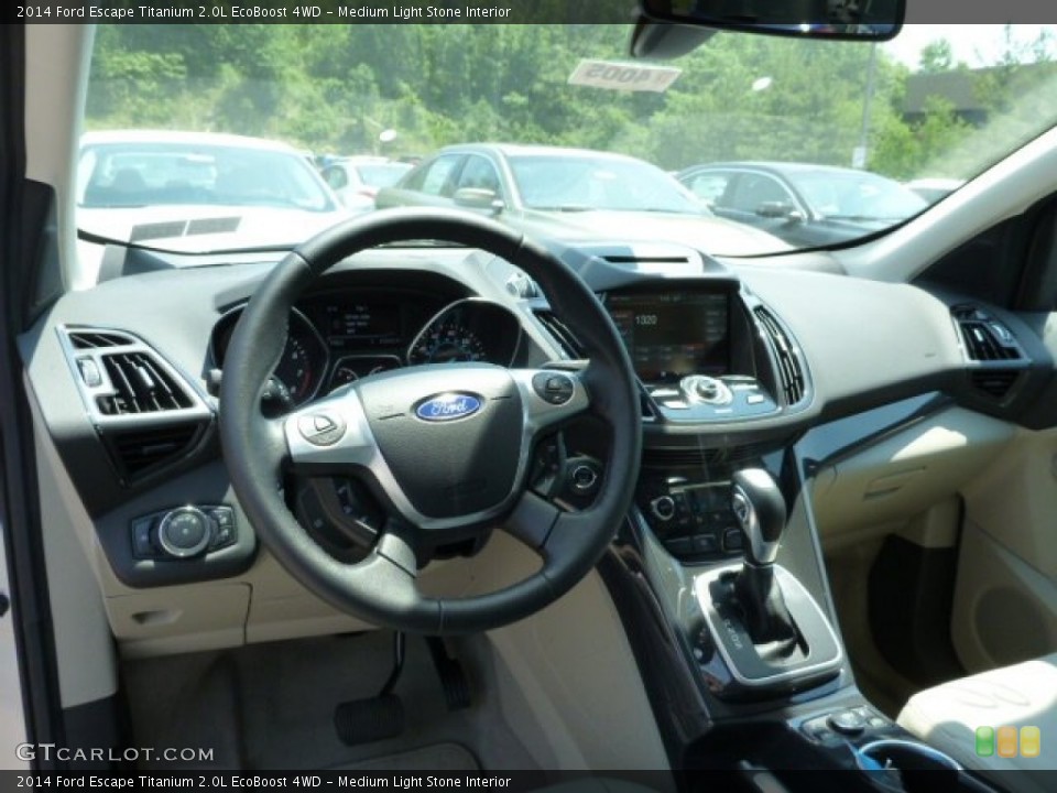 Medium Light Stone Interior Dashboard for the 2014 Ford Escape Titanium 2.0L EcoBoost 4WD #82699685