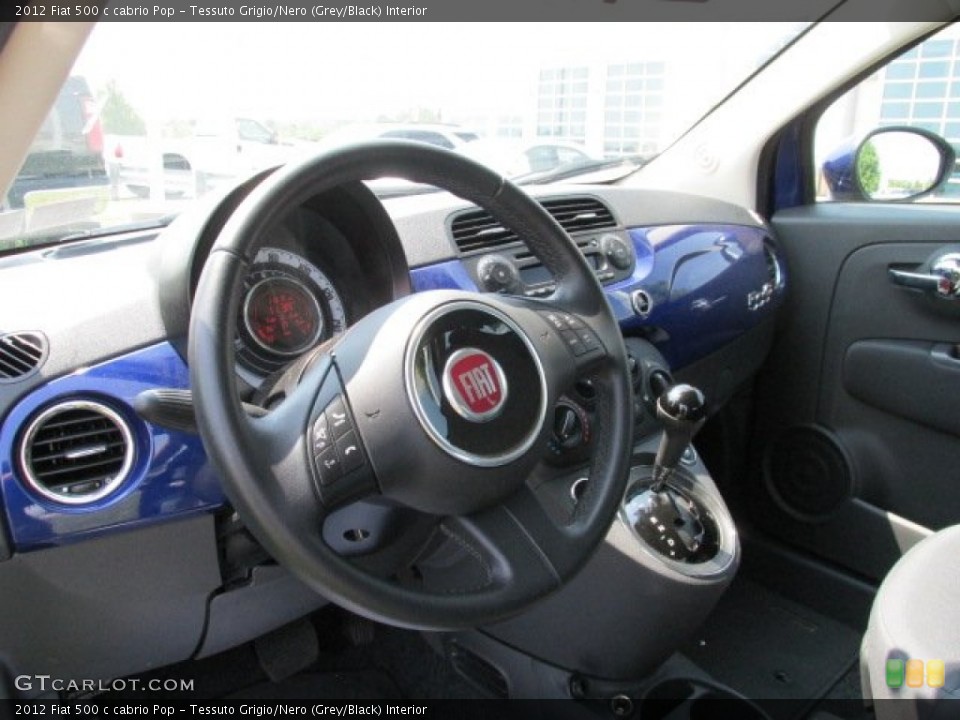 Tessuto Grigio/Nero (Grey/Black) Interior Steering Wheel for the 2012 Fiat 500 c cabrio Pop #82707071