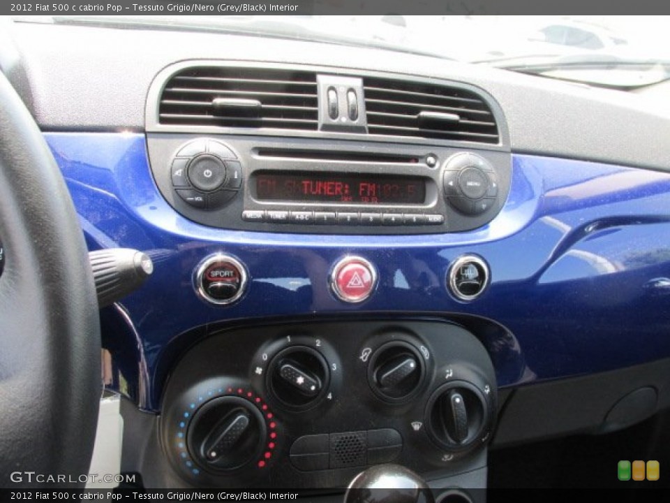 Tessuto Grigio/Nero (Grey/Black) Interior Controls for the 2012 Fiat 500 c cabrio Pop #82707140