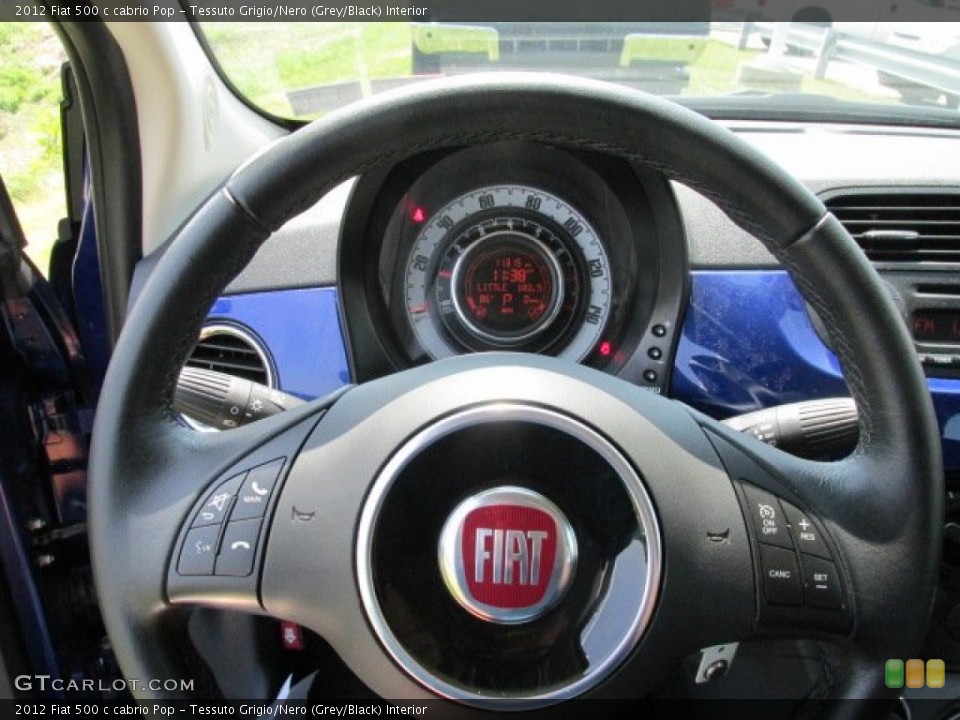 Tessuto Grigio/Nero (Grey/Black) Interior Steering Wheel for the 2012 Fiat 500 c cabrio Pop #82707181