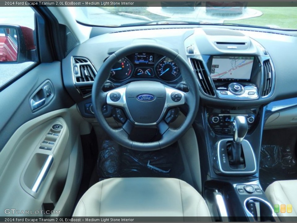 Medium Light Stone Interior Dashboard for the 2014 Ford Escape Titanium 2.0L EcoBoost #82710975
