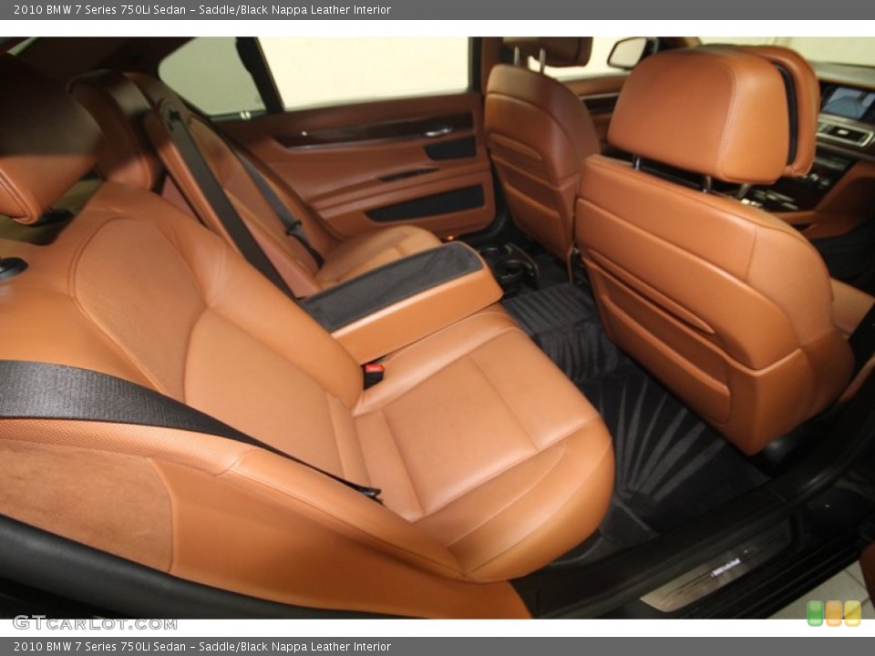 Saddle/Black Nappa Leather Interior Rear Seat for the 2010 BMW 7 Series 750Li Sedan #82713399