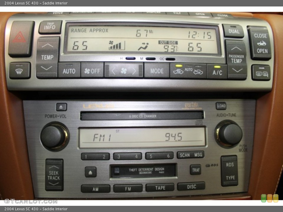 Saddle Interior Controls for the 2004 Lexus SC 430 #82719730