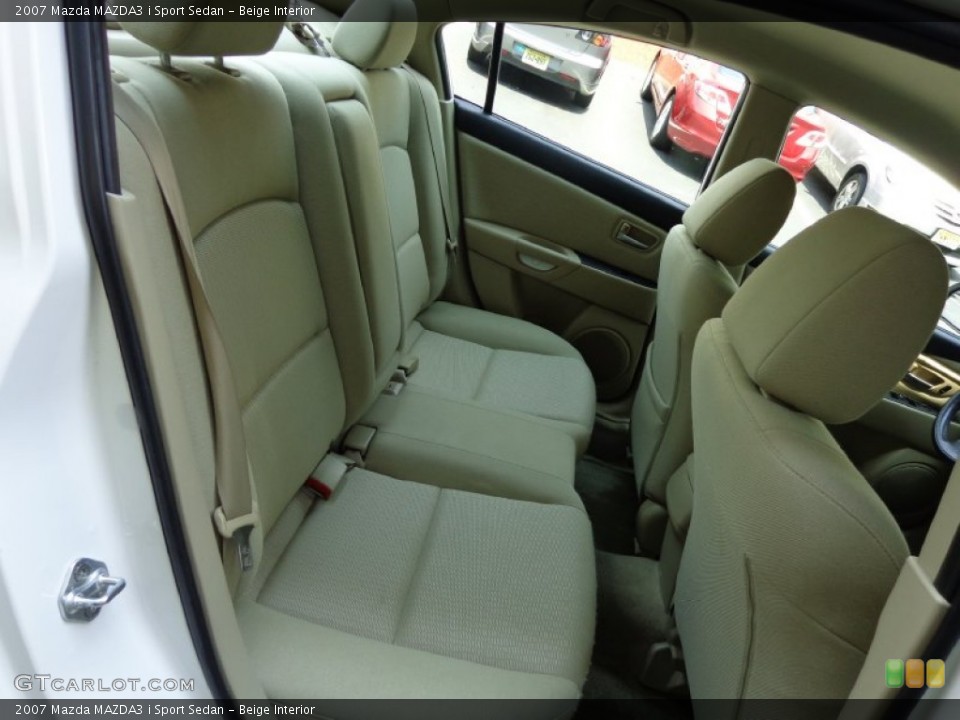 Beige Interior Rear Seat for the 2007 Mazda MAZDA3 i Sport Sedan #82728961