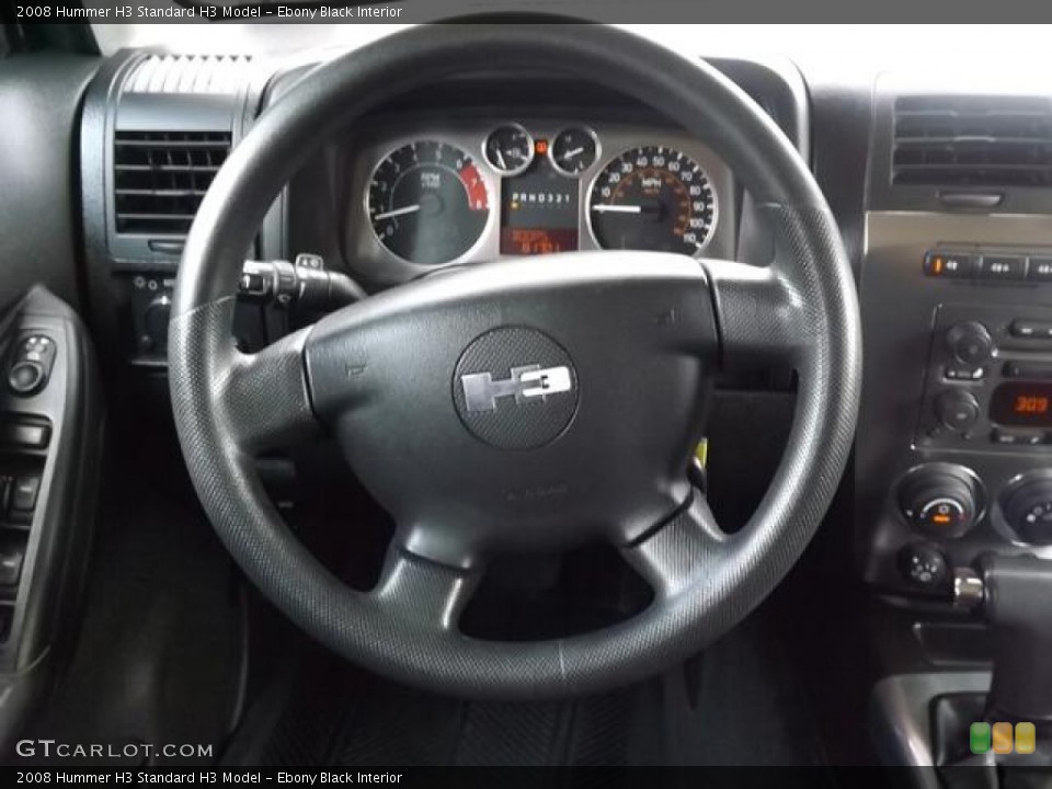 Ebony Black Interior Steering Wheel for the 2008 Hummer H3  #82730158