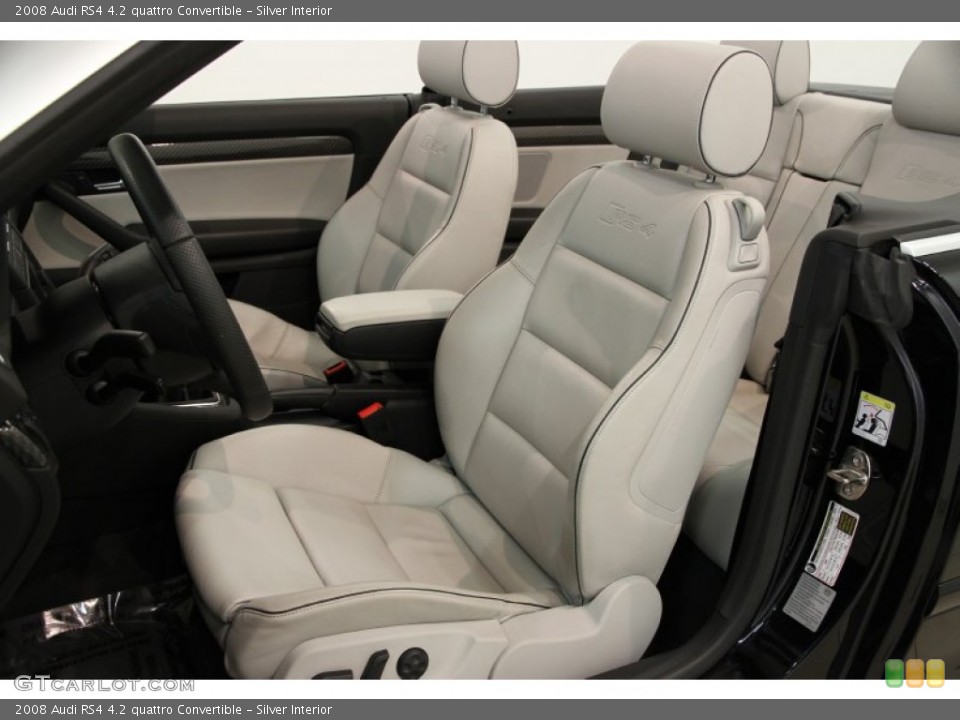 Silver Interior Front Seat for the 2008 Audi RS4 4.2 quattro Convertible #82730596
