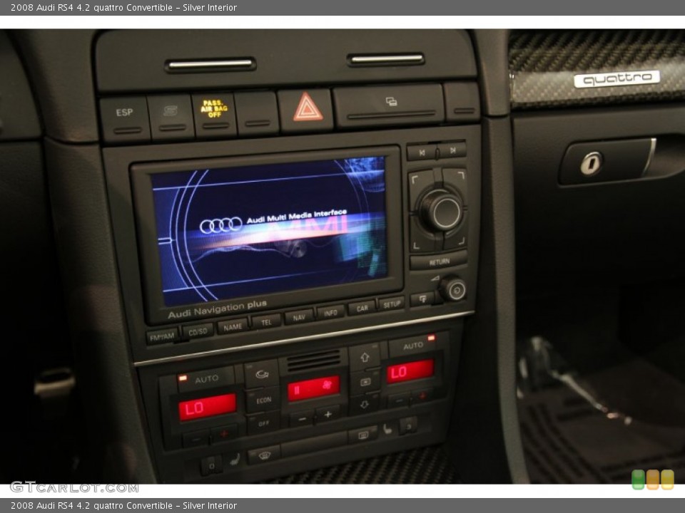 Silver Interior Controls for the 2008 Audi RS4 4.2 quattro Convertible #82730617