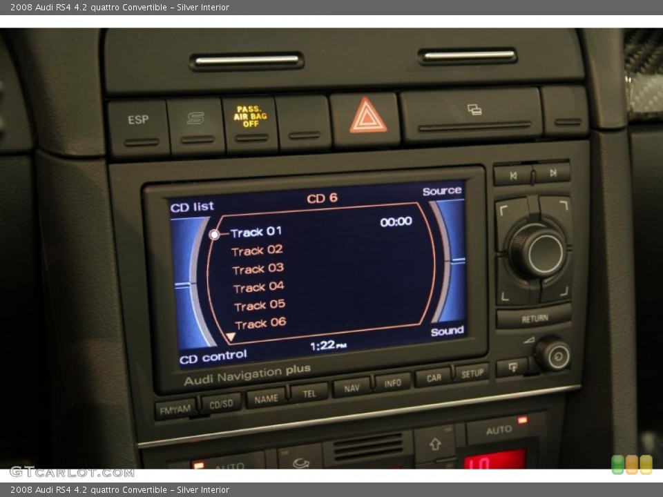 Silver Interior Controls for the 2008 Audi RS4 4.2 quattro Convertible #82730638