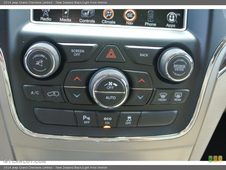New Zealand Black/Light Frost Interior Controls for the 2014 Jeep Grand Cherokee Limited #82735776