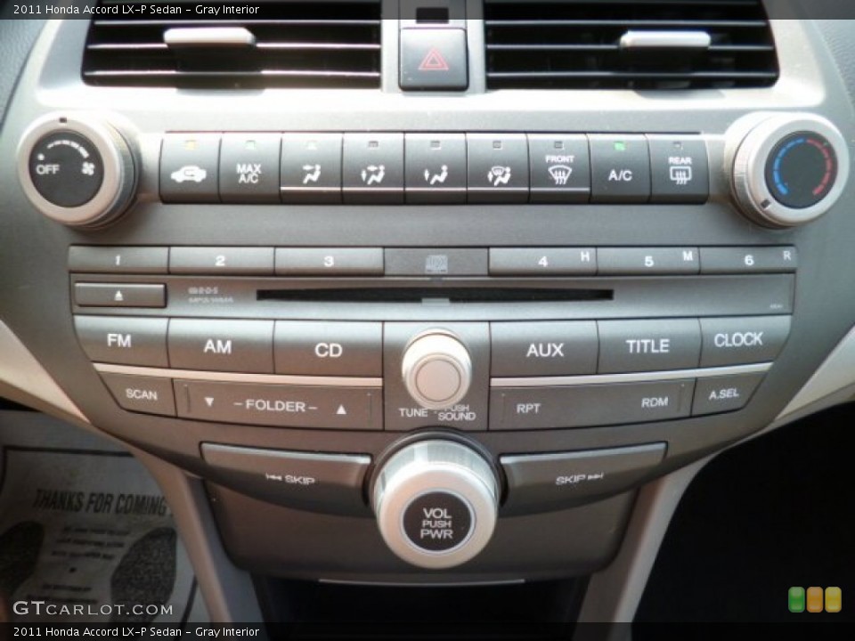 Gray Interior Controls for the 2011 Honda Accord LX-P Sedan #82737344
