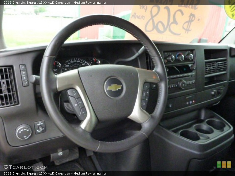 Medium Pewter Interior Steering Wheel for the 2012 Chevrolet Express 1500 AWD Cargo Van #82738861