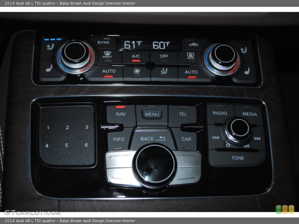 Balao Brown Audi Design Selection Interior Controls for the 2014 Audi A8 L TDI quattro #82743535