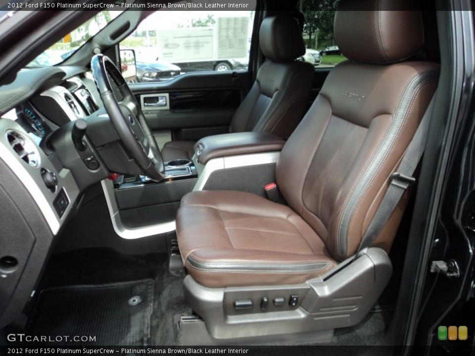 Platinum Sienna Brown/Black Leather Interior Front Seat for the 2012 Ford F150 Platinum SuperCrew #82747828