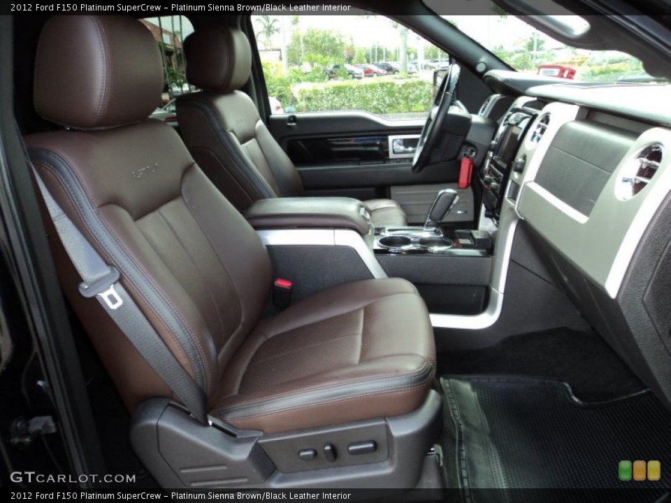 Platinum Sienna Brown/Black Leather Interior Front Seat for the 2012 Ford F150 Platinum SuperCrew #82747885