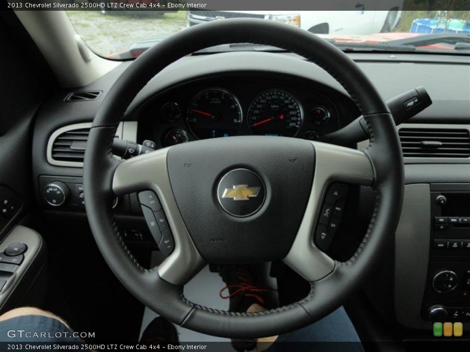 Ebony Interior Steering Wheel for the 2013 Chevrolet Silverado 2500HD LTZ Crew Cab 4x4 #82748342