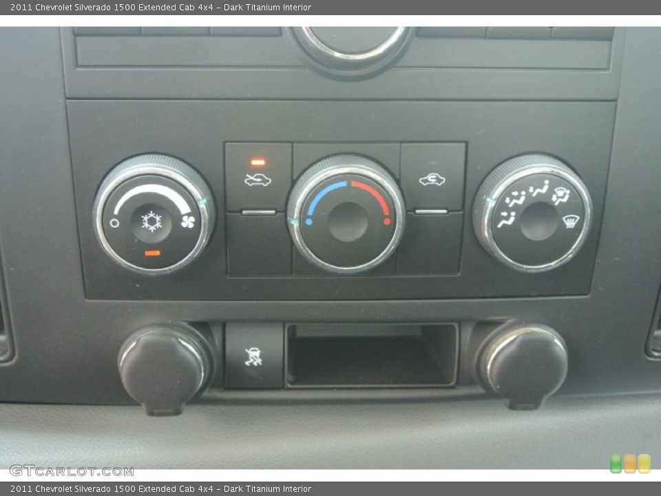 Dark Titanium Interior Controls for the 2011 Chevrolet Silverado 1500 Extended Cab 4x4 #82751425