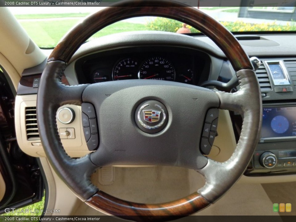 Cashmere/Cocoa Interior Steering Wheel for the 2008 Cadillac DTS Luxury #82752725