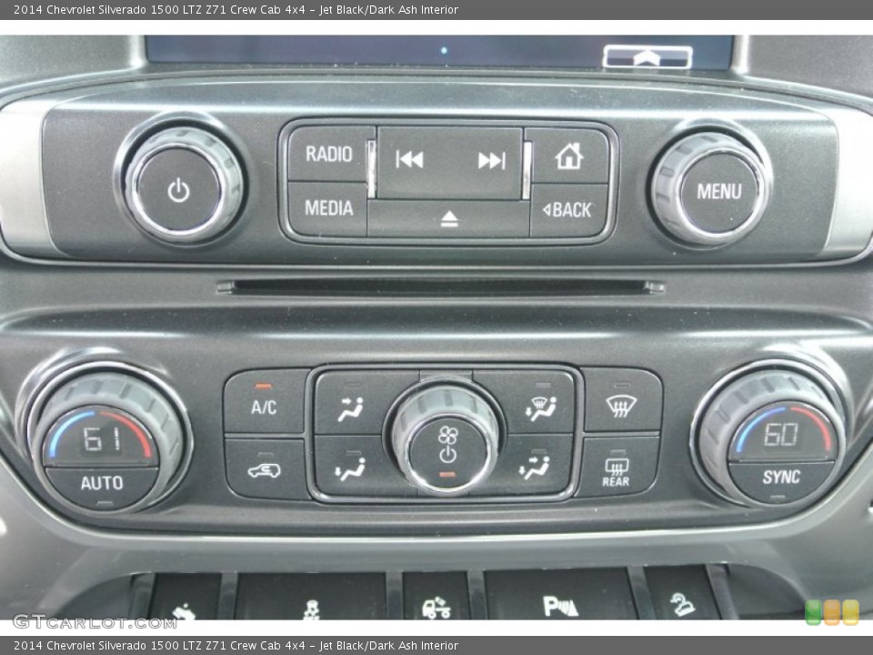 Jet Black/Dark Ash Interior Controls for the 2014 Chevrolet Silverado 1500 LTZ Z71 Crew Cab 4x4 #82761525