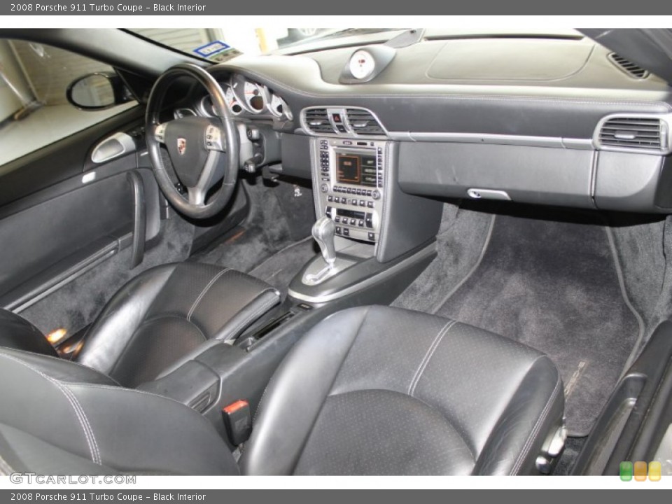 Black Interior Dashboard for the 2008 Porsche 911 Turbo Coupe #82772222