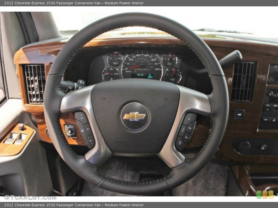 Medium Pewter Interior Steering Wheel for the 2012 Chevrolet Express 1500 Passenger Conversion Van #82775532