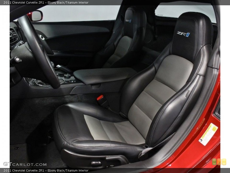 Ebony Black/Titanium Interior Front Seat for the 2011 Chevrolet Corvette ZR1 #82775719